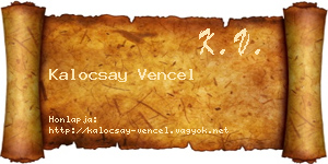 Kalocsay Vencel névjegykártya
